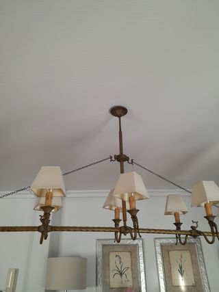 lámpara salón dorada oscura mate como nueva