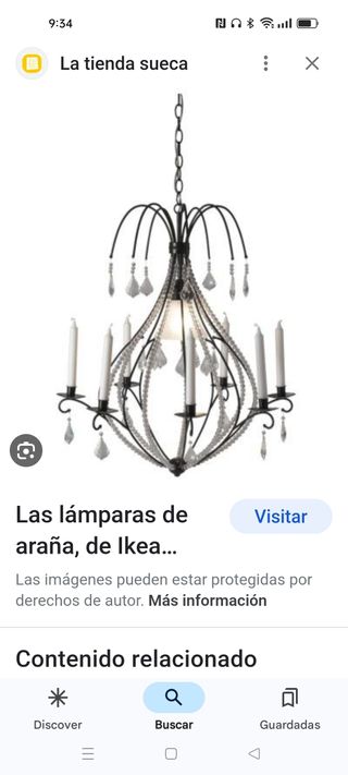 Lámpara Ikea de araña, cabezal de vidrio intacto