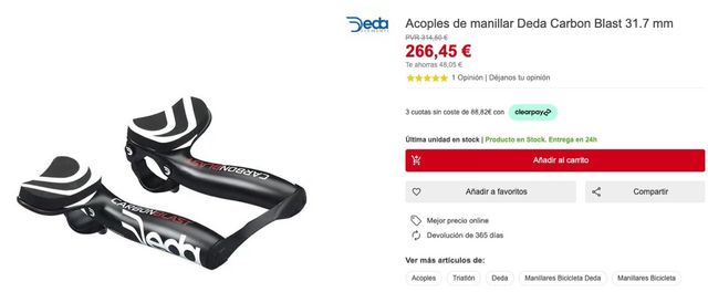 Acoples manillar Carbon Deda Blast