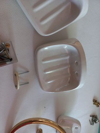 Accesorios baño porcelana irisada