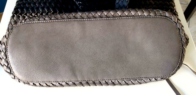 Borsa bicolor grigia e nera