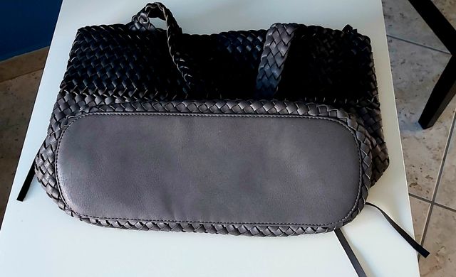 Borsa bicolor grigia e nera