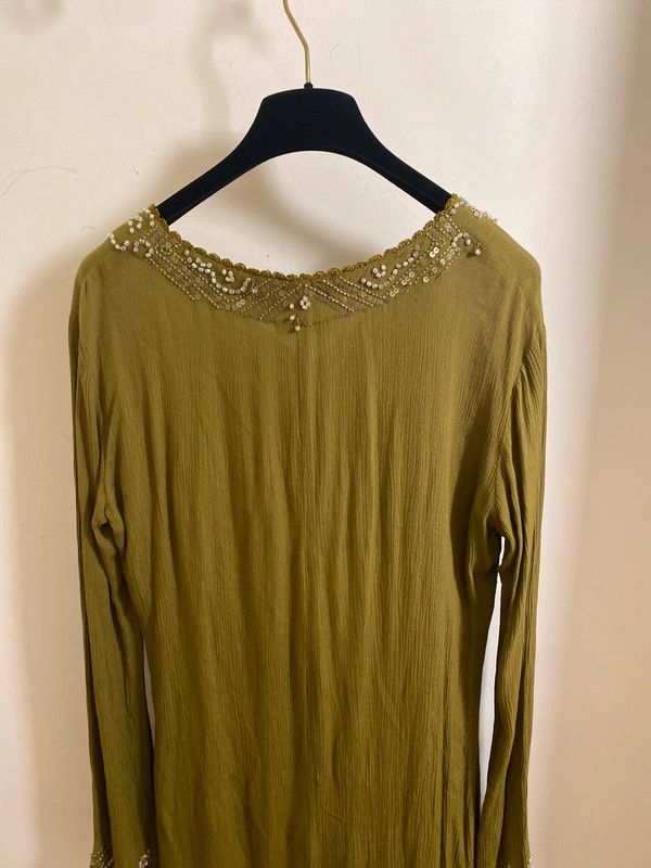 Caftano lungo verde bottiglia L