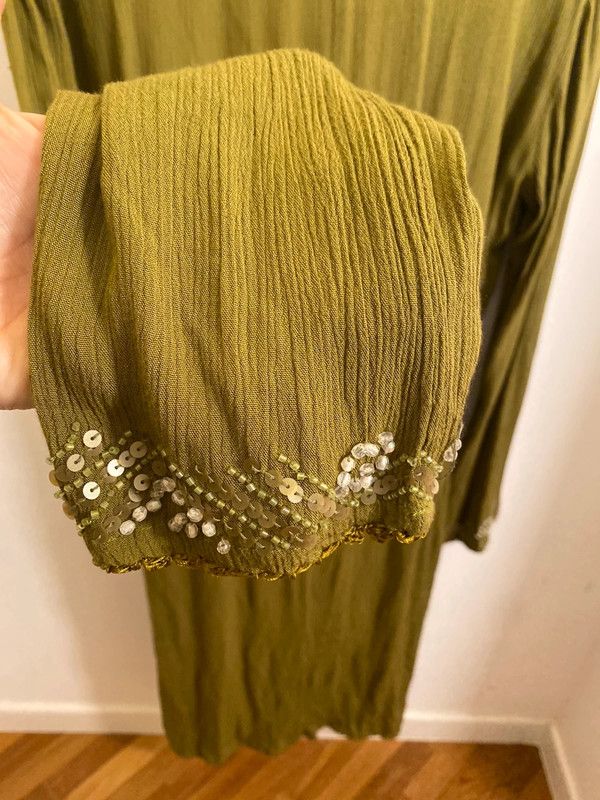 Caftano lungo verde bottiglia L