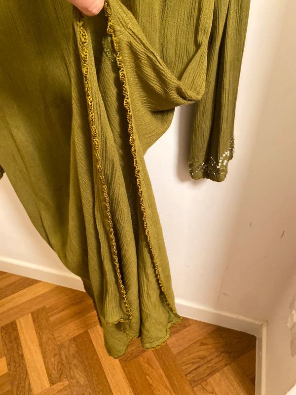 Caftano lungo verde bottiglia L