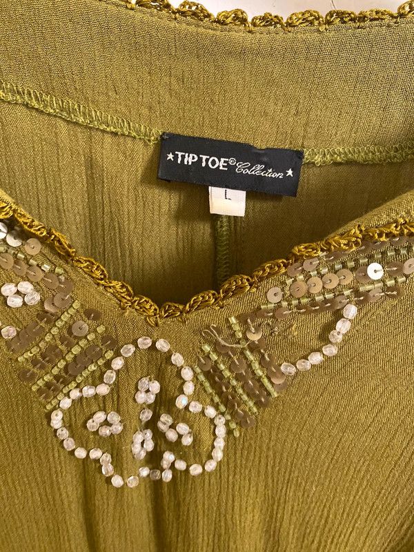 Caftano lungo verde bottiglia L