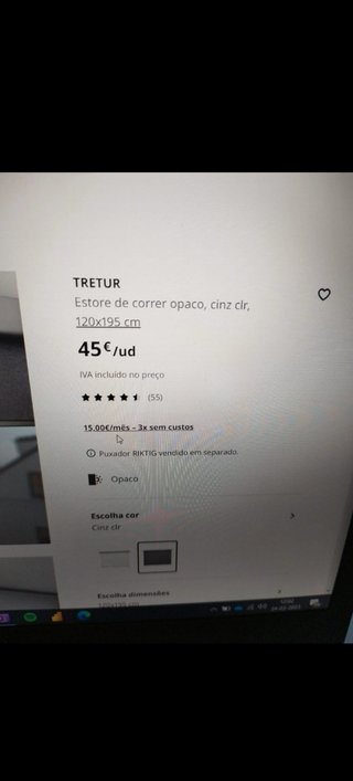 estores ikea azul claro