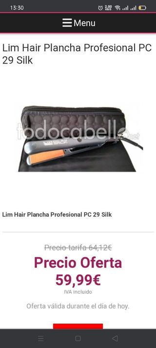LIM HAIR PC 29 SILK Plancha cabello ¡¡NUEVA!!