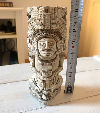 Estatua figura decoración maya de piedra acuario