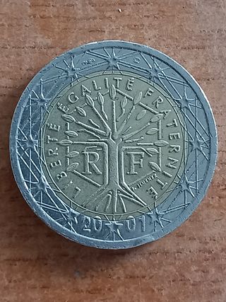 moneda de 2 euros con error de acuñacion