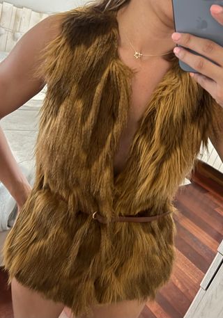 Chaleco pelo marrón