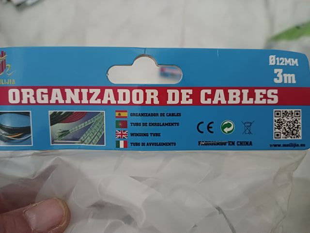 Organizador de cabo em espiral seção de 12 mm