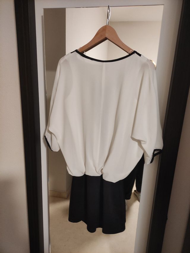 vestido mujer blanco y negro 