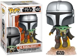 Funko Pop! Star Wars: Mando Flying con Jet Pack