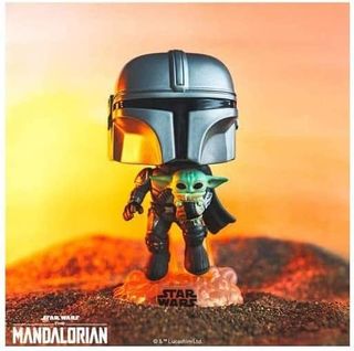 Funko Pop! Star Wars: Mando Flying con Jet Pack