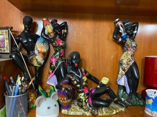 Figuras escayola nativos africanos