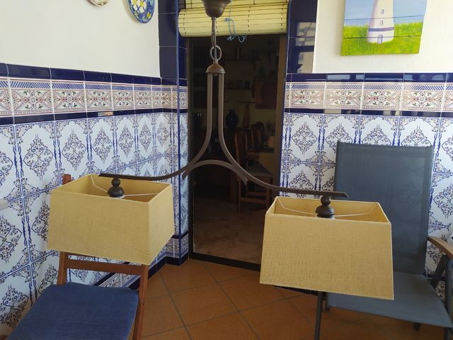 lámpara de techo y 2 pantallas rectangular