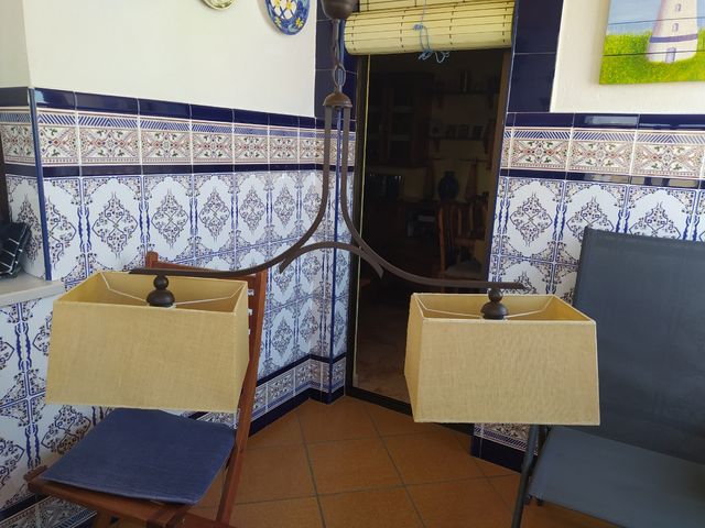 lámpara de techo y 2 pantallas rectangular