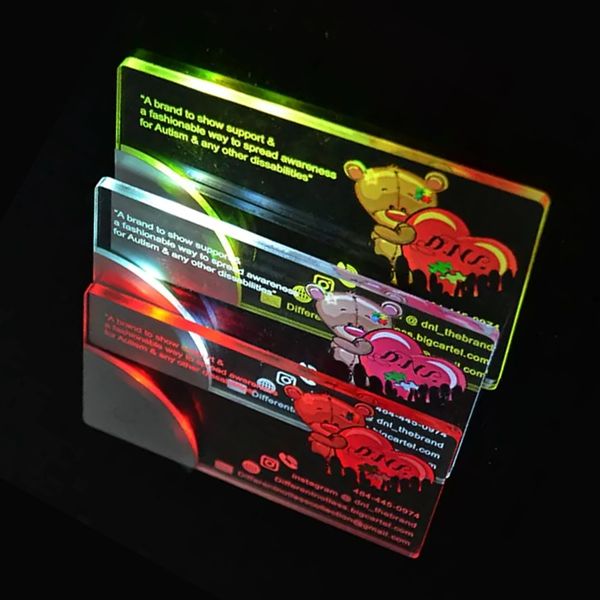 200 TARJETAS METACRILATO LED COLORES