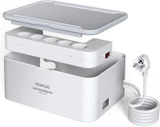 Regleta Enchufes con Caja Organizadora de Cables