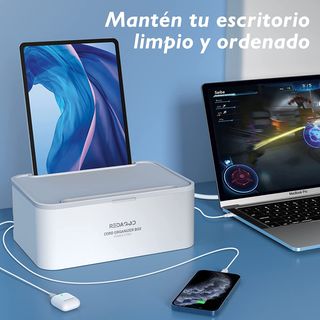 Regleta Enchufes con Caja Organizadora de Cables