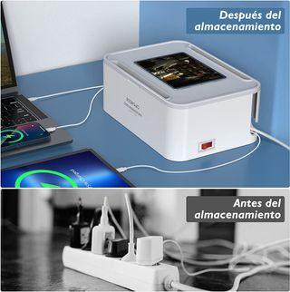 Regleta Enchufes con Caja Organizadora de Cables