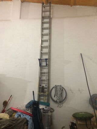 escalera doble aluminio 2 X 6 metros