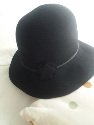 Sombrero mujer negro con flor
