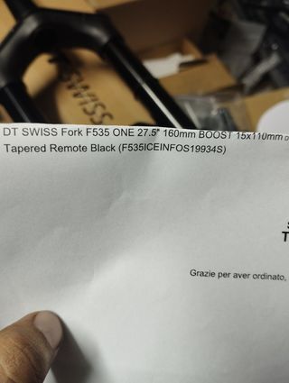 forcella 27,5 boost conica nuova dt swiss esc 160