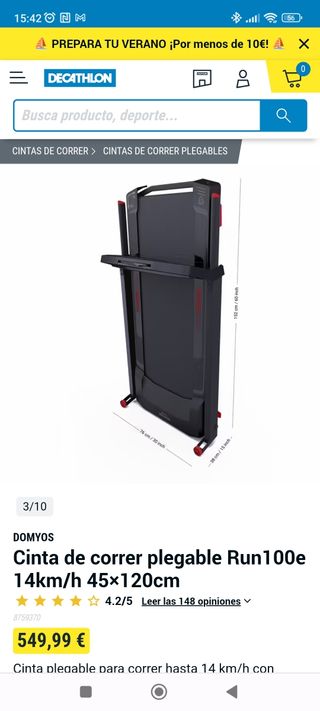 cinta de correr plegable