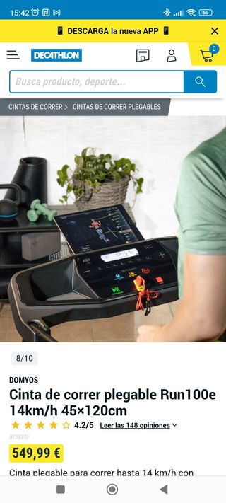 cinta de correr plegable