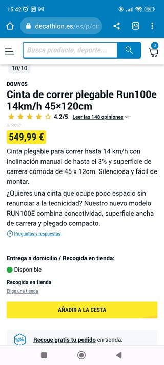 cinta de correr plegable