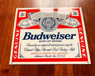 Chapa cartel anuncio Budweiser