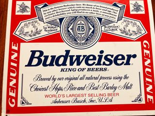 Chapa cartel anuncio Budweiser