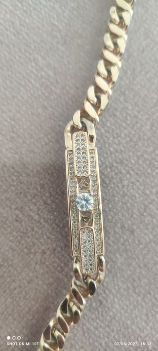 pulsera en oro Chapada con Diamante