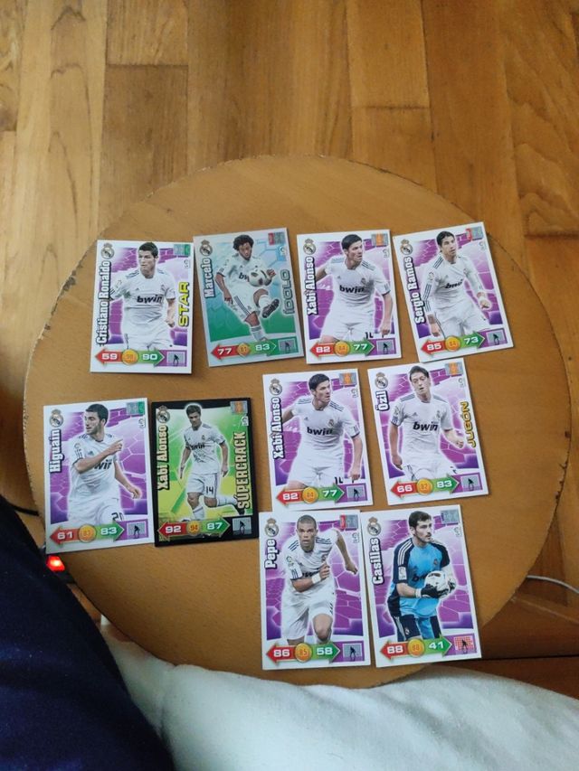 colección 10 cartas real Madrid 2010/2011