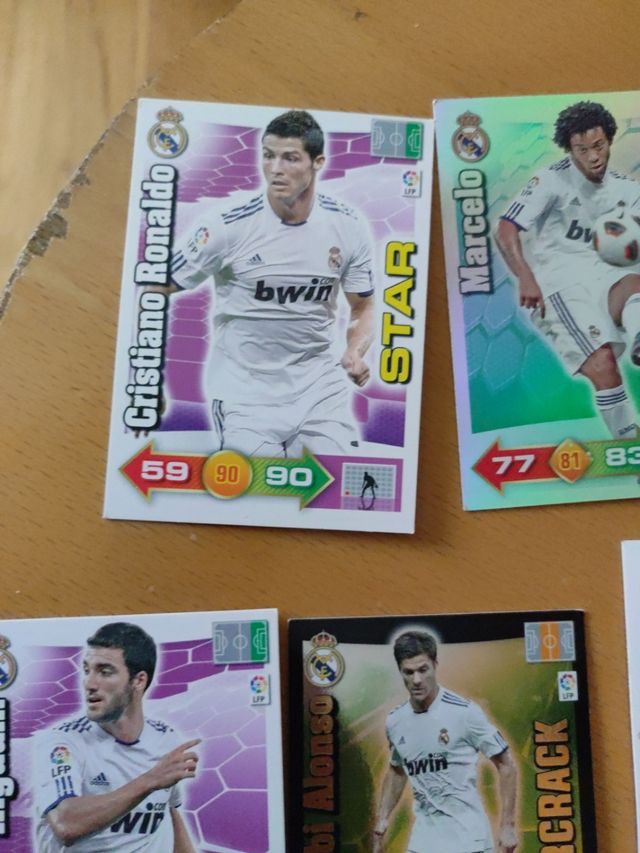 colección 10 cartas real Madrid 2010/2011