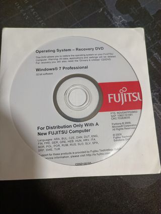 DVD RECUPERACION RECOVERY WINDOWS 7 PRO 32 BITS