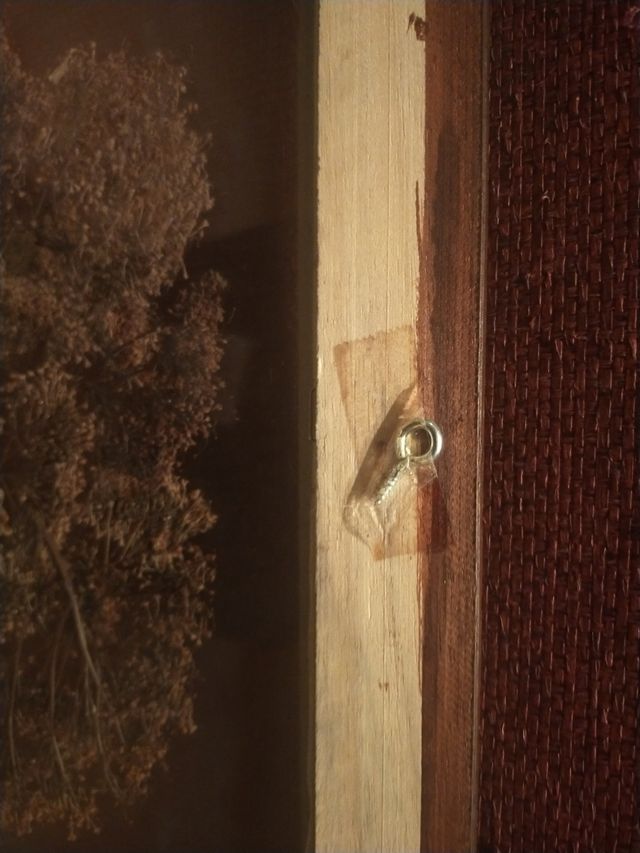 cuadro cristal y hojas