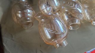 Due bocce in vetro vintage per lampadario