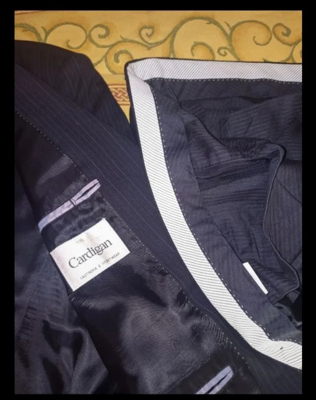 traje ralla diplomática de cárdigan ,