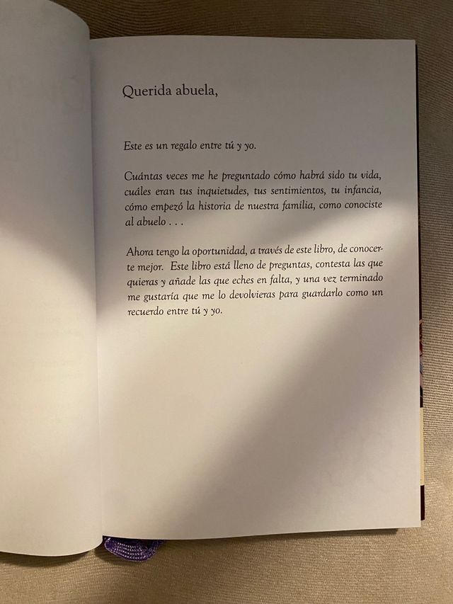 Querida abuela: diario preguntas 