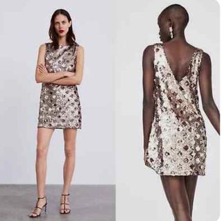 vestido lentejuelas Zara