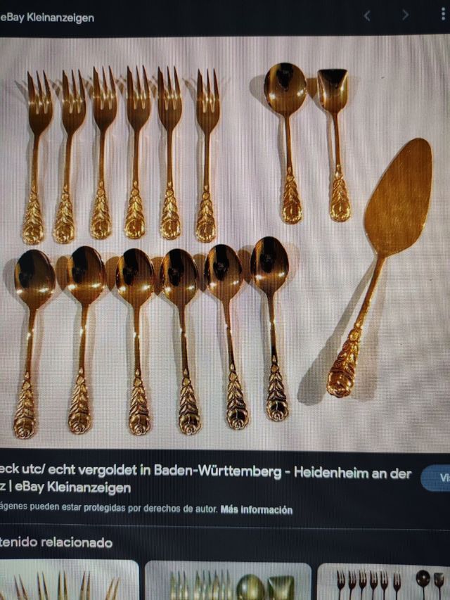 Cuberteria oro postres echt vergoldet utc