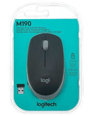 Ratón Logitech M190 Inalámbrico Full Size 1000DPI