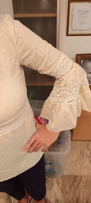 Camisa de flamenca beig Talla 40