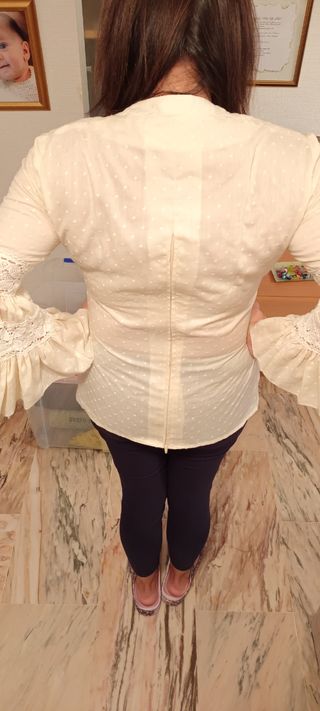 Camisa de flamenca beig Talla 40