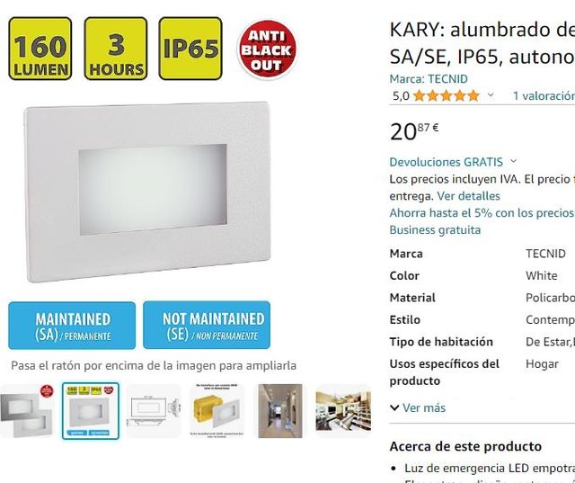 Alumbrado de Emergencia Empotrable KARY NUEVO
