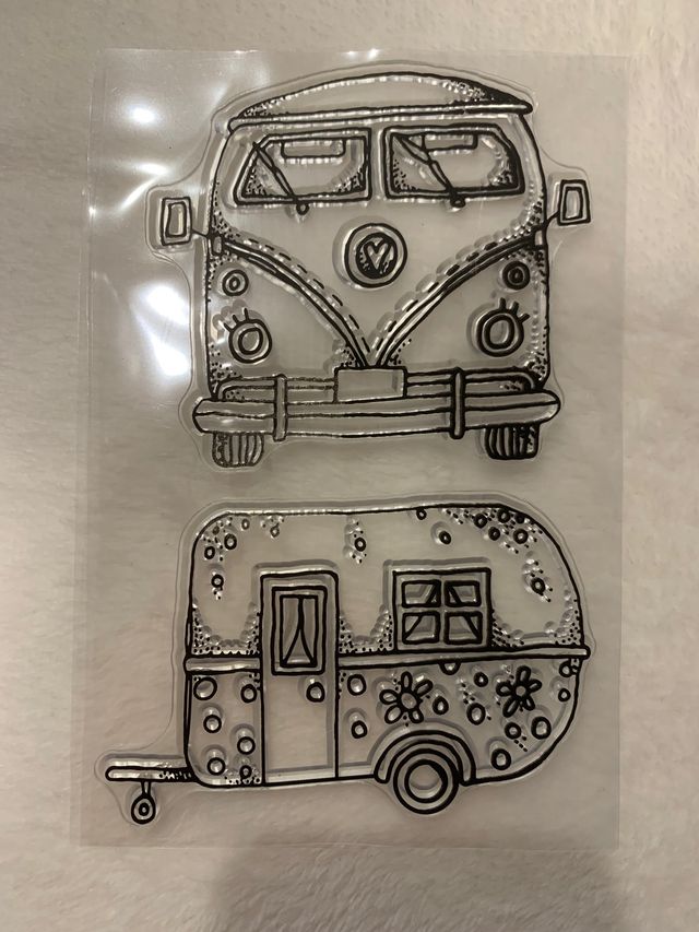 Sello acrílico transparente. Caravana. NUEVO