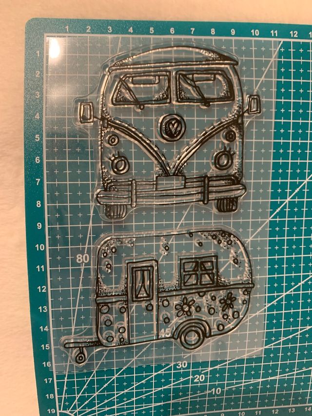 Sello acrílico transparente. Caravana. NUEVO